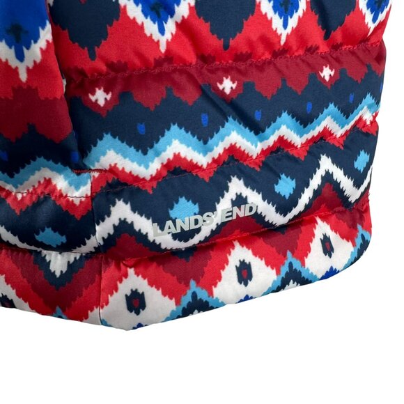 Lands' End 600 Down Puffer Vest Womens Large Fair Isle Full Zip NWT CJ-2108 - Picture 4 of 10